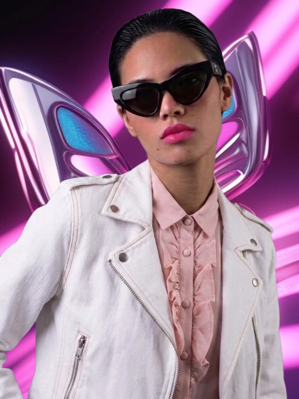 Gucci Black Cat-Eye Sunglasses with Dark Lenses